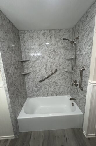bathtub with glossy marble acrylic wall panel berlin ct